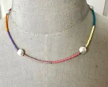 Casa Clara Perry colorful pearl beaded necklace