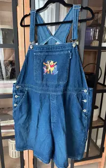 Vintage Disney winnie the pooh overalls embroidered plus denim friends shorts