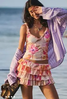 NWT Urban Outfitters Out From Under Cammy Ruffle Trim Micro Skort XL Pink