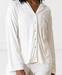 Cozy Earth Women's White Pajama Top Size XL Bamboo