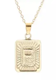 Initial “F” Necklace Gold Monogram Pendant 