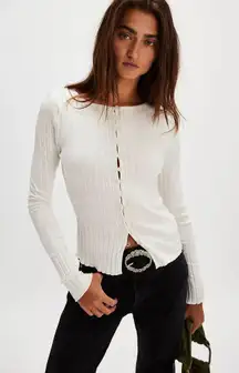 Free People Tilly White Long Sleeve