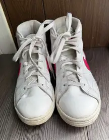Retro Nike‎ High Top White Pink Stripe Sneakers Shoes Women's Size 8.5