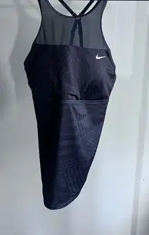 Nike Athletic Racerback Lined Cami Style Tank Top Black Gray Women’s SZ L 