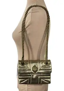 New Kurt Geiger Kensington Mini Bag Purse Gold Chain Quilted Eagle Head