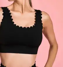 Scalloped Edge Black Bra