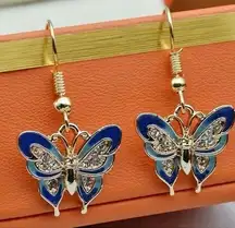 Gorgeous 24K Gold-Plated Butterfly Dangle Earrings