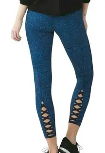 Lululemon Pure Practice Pant Leggings Samba Snake Kayak Blue Hero Blue 4‎