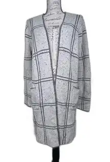 Apt.‎ 9 cream and gray plaid long cardigan Women's Size Large