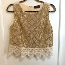 ASTR cropped sequin and lace top