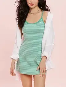 Green Striped Knit Cami Mini Dress size XL