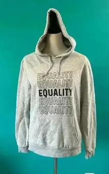 Primark Gray Equality Graphic Print Pullover Hoodie Athleisure Sports Size M