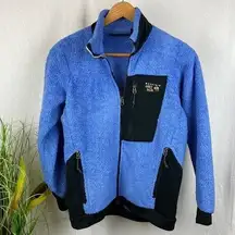 Mountain Hardwear Women's Blue & Black Fuzzy Fleece Zip Up Jacket S