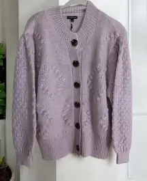 Who What Wear Orchid Petal ‎ Chunky Lavender Button Up Sweater Large NWT