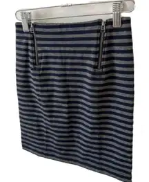 NWT  Sunday Best Mitford Mini Skirt Navy Blue and Grey Striped