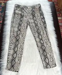 Zara High Rise Snakeskin Print Skinny Jeans