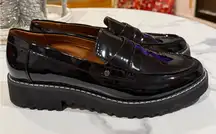Franco Sarto Black Patent Leather Loafers