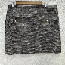 LOFT mini skirt womens 10 rainbow tweed‎ preppy boho chic academia retro glam