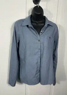 North Face Blue Women’s Button Down Long Sleeve Shirt Size Small EUC
