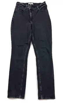 Abercrombie 90s Slim Straight Crossover Jeans Ultra High Rise Black