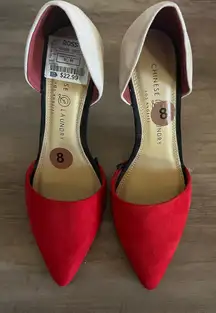 NEW Women’s Red & Tan High Heels Size 8 NWT