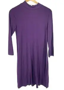 The Limited  Womens Shirt Dress Long Sleeve Zip Back Stretch Purple Small Tall