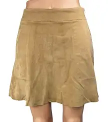 Joie Women's Brown Goat Suede Leather High Rise Mini Flare A-Line Skirt Size 8