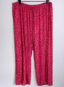 Disney Cruise Line Castaway Cay Beach Flowy Pants Women's Size XL Pink Tropical