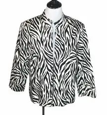 Cruise Wear Zebra Striped Jacket Black White XLarge