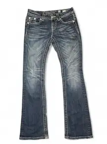 Miss Me blue bootcut embellished low rise jeans JE8032BL Size 26