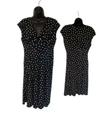 Black Label by Evan-Picone Polka Dot Midi Dress