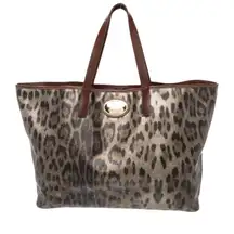 Roberto Cavalli Leopard Print Tote - Brown and Black