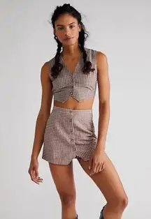 Free People Gingham skort vest set