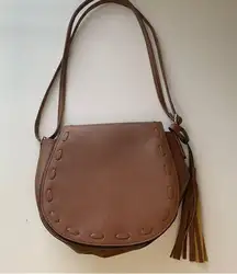 Old Navy Boho Faux Leather Brown Crossbody Bag