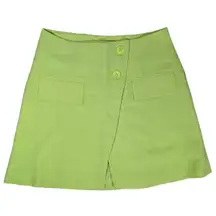 WeWoreWhat Womens XS Blazer Skirt Gru Sharp Green Wrap Style Button Front Mini‎