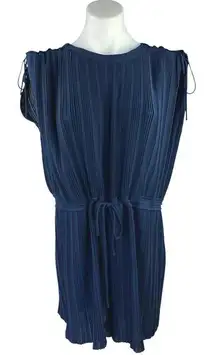 Club Monaco Navy Blue Viga Pleated Tie Waist Sleeveless Romper Shorts Size 4