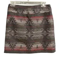 Dalia Collection Vintage Wool Blend Skirt Size 2 Aztec Pattern Southwestern Fall