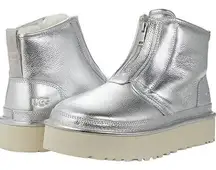 UGG metallic silver zip up Neumel Platform Boots size 9