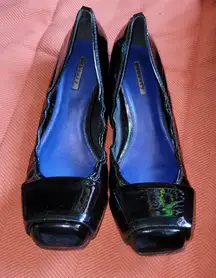 Theory Patent Leather Wedge Ballet Flat . Black