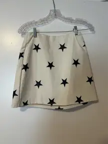 Black Star Patterned Cream Skirt