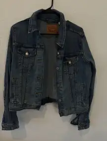 Levi's Denim Trucker Jacket Blue Women’s XL Red Tab Stretch Cotton