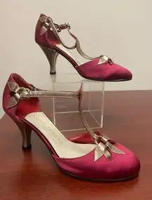 Marc Jacob Burgundy and Gold Strappy High Heel size 35