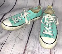 Converse Mint Green Low Tops - size 8