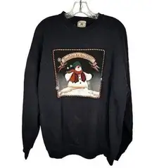 Lee Vintage  Holiday Christmas Black Sweatshirt