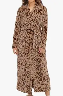 UGG Women’s Marlow Ultra Lux Robe Leopard Bath Lounge Wear Double Face Knit NEW