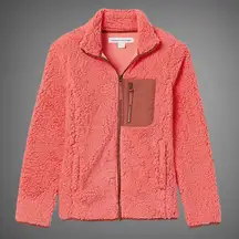 NWT Amazon Essentials Sherpa Mock Neck Full Zip Fleece Jacket with Trim XS