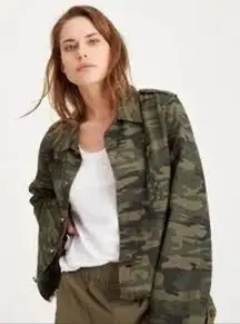 Anthropologie Sanctuary Camo Jacket Sz Large Raw Hem Boho Western Utility