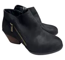 Bella Vita Booties Size 6 Black Comfort Boots Stacked Heel Padded Insole