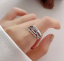 Unisex ring Forever ring sterling silver ring silver ring stacking ring stackable ring twisted ring lawyered ring