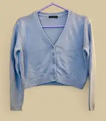 Brandy Melville Light Purple V-Neck Cardigan One‎ Size BabyDoll Cropped Y2K